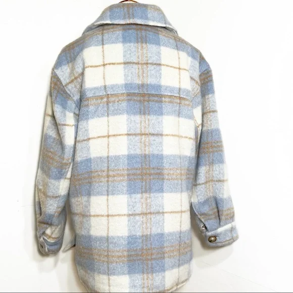 SOLD-Gianni Bini Plaid Flannel Shacket Grandpa Jacket - Picture 6 of 11